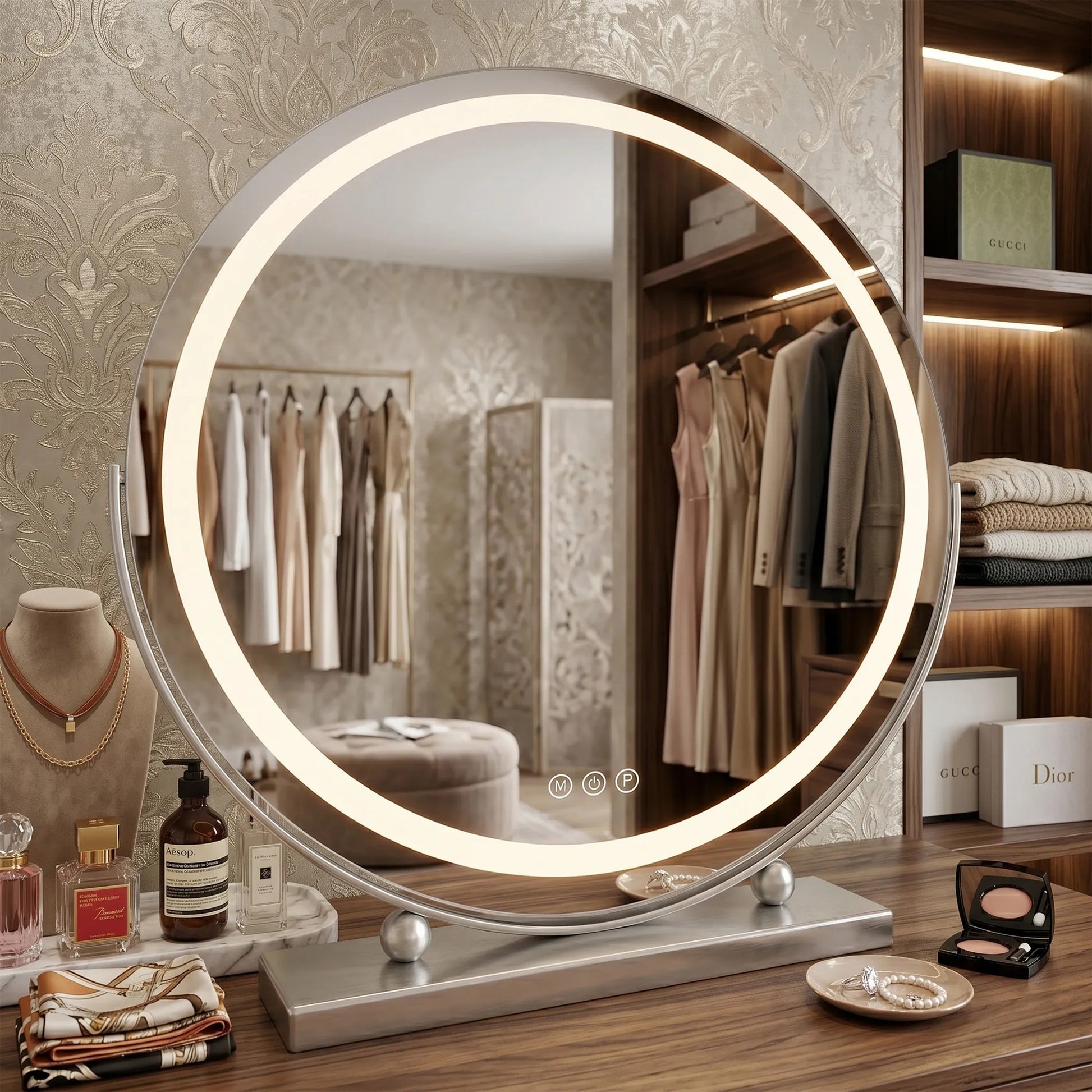 Oglindă LED MAKE-UP Chrome 50 cm  10