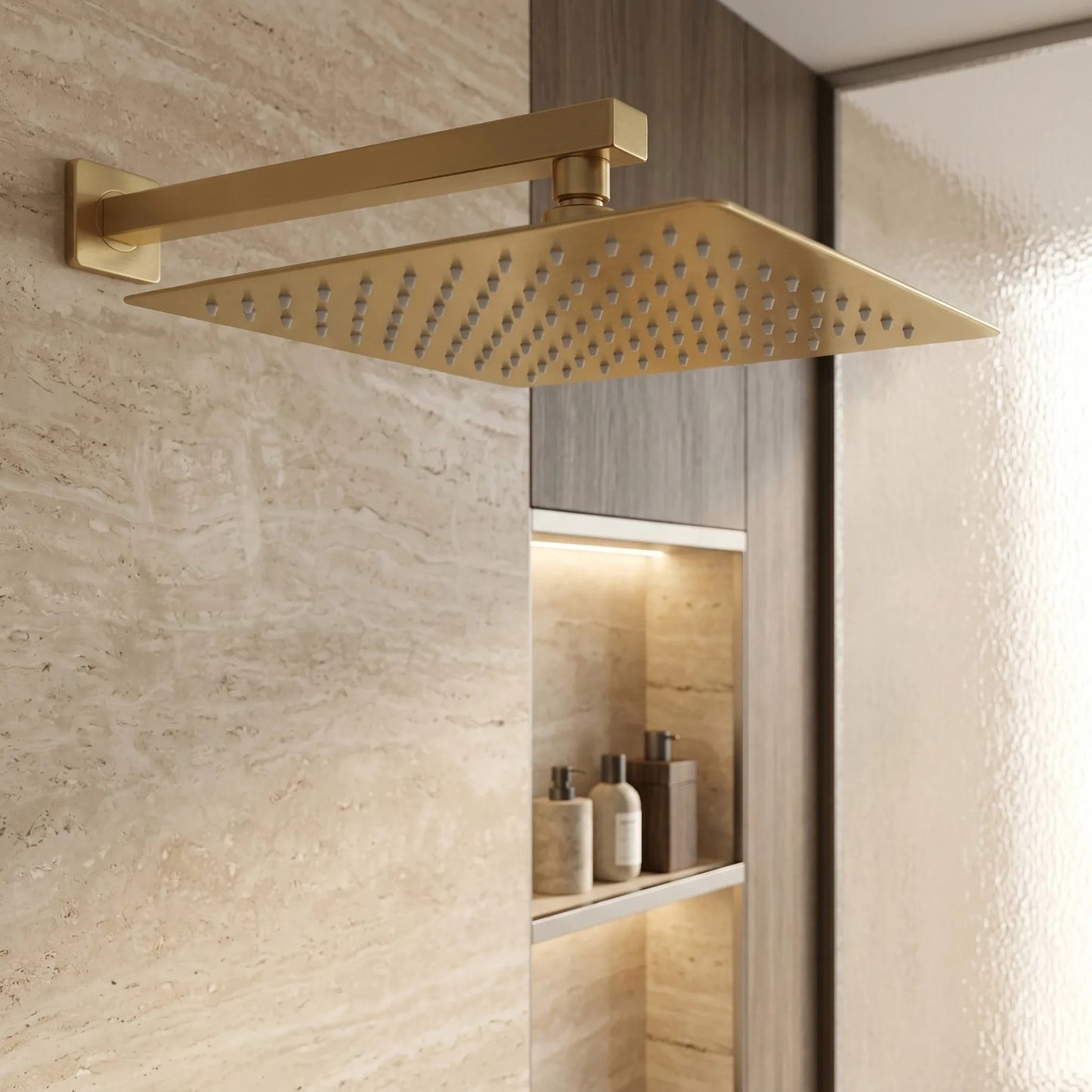 Pălărie De Duș Pătrată REA JS-P015BG 30cm Brush Gold 10