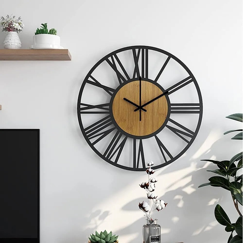 Ceas De Perete Loft Rotund 35 Cm Metal / Lemn MC70902 10