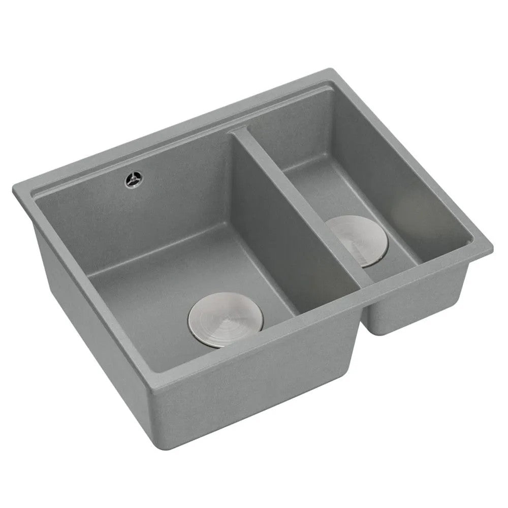 Chiuveta Din Granit Logan 150 Grey Metallic Dop Nichel Periat 10