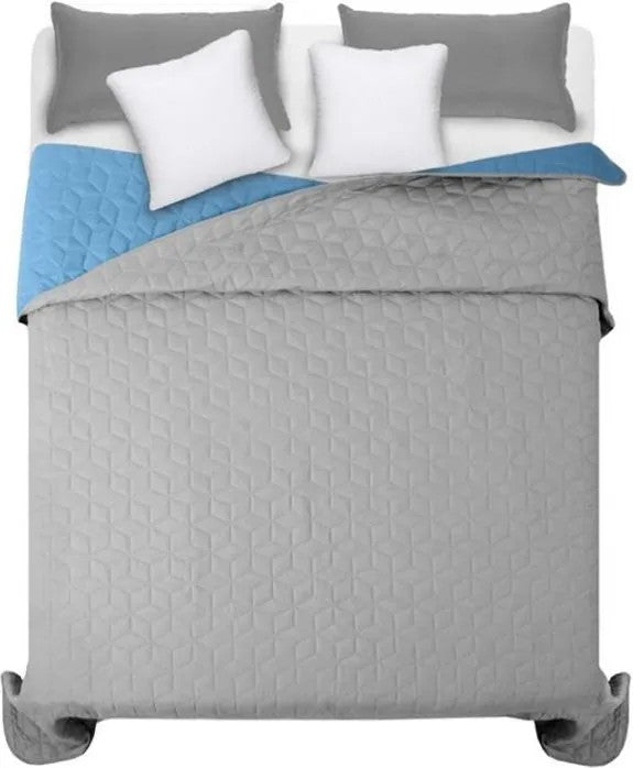Cuvertura Cu Doua Fete Matlasata Diamante L.Grey / Blue 220x240 10