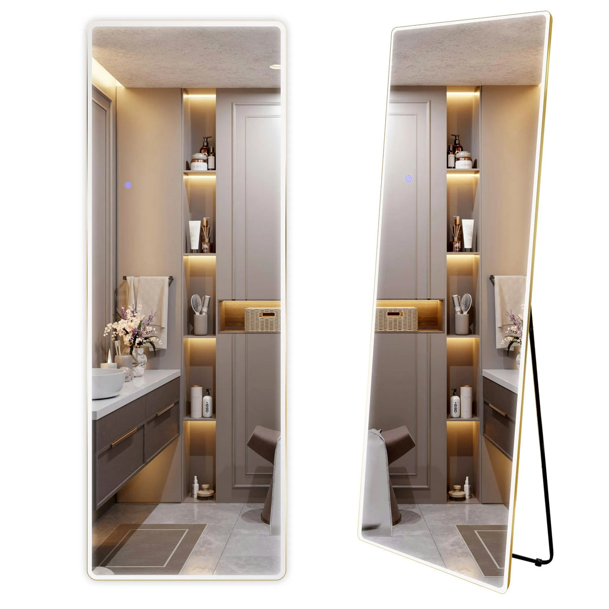 Oglindă LED Classico 50x160cm Brush Gold 10