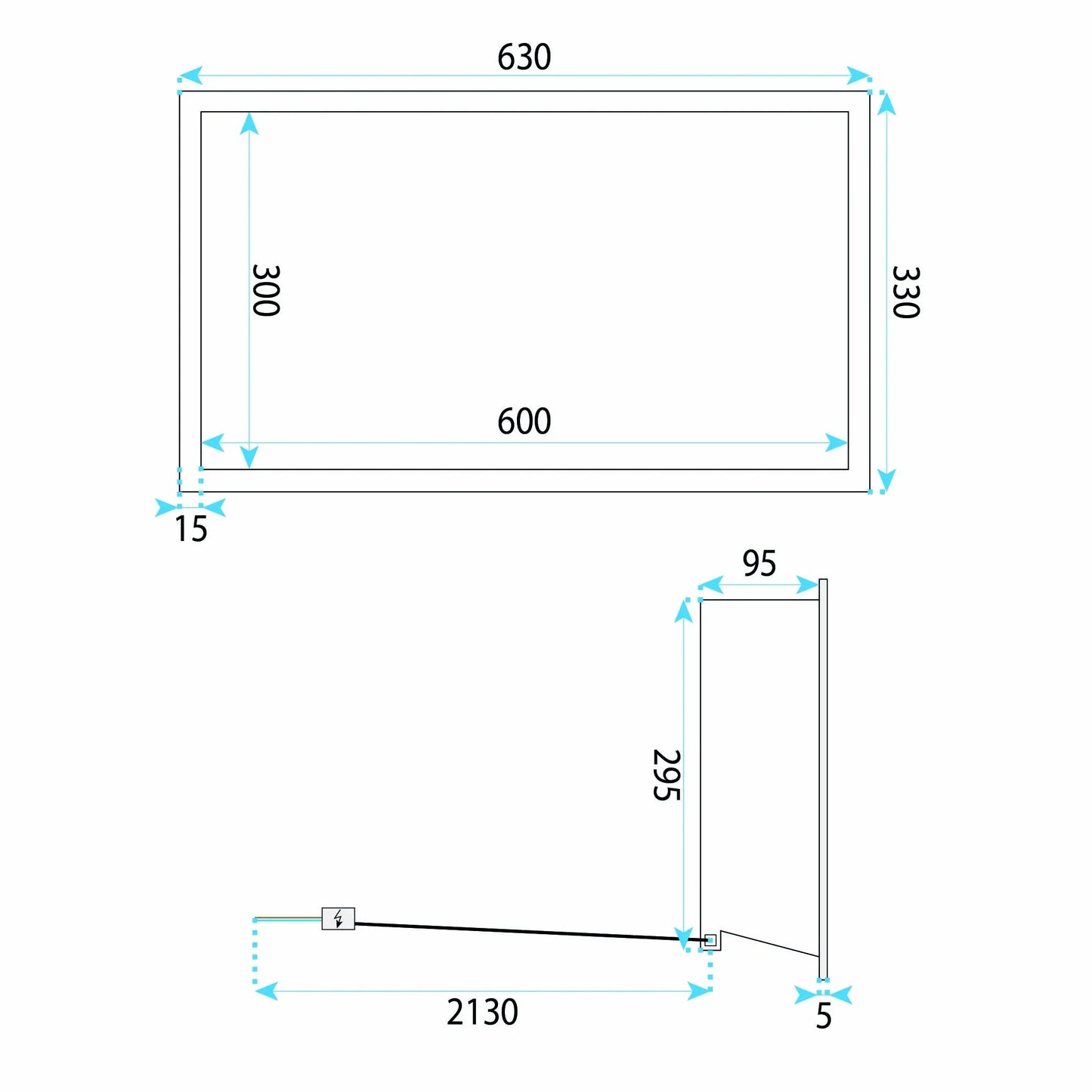 RAFT BAIE INCASTRAT PERETE LED 30x60 Brush Copper 10