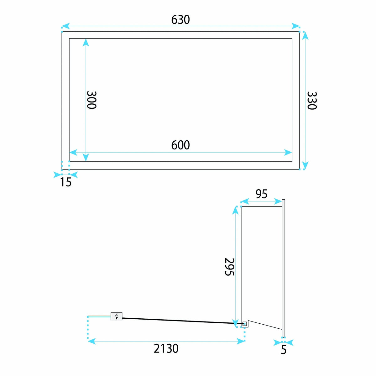 RAFT BAIE INCASTRAT PERETE LED 30x60 Brush Copper 10