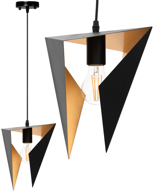 Lampă Geometrică De Plafon Triangulară Neagra APP253-1CP  1