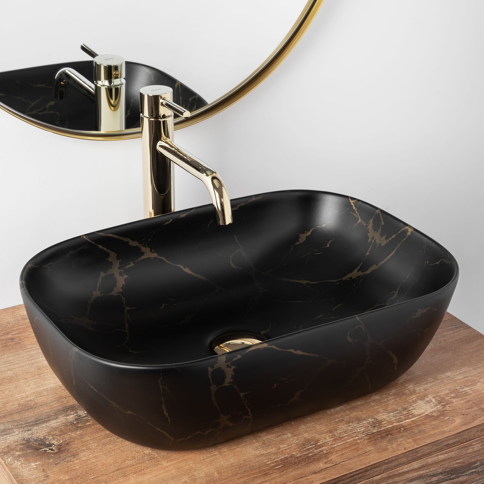 Lavoar pentru blat Rea Belinda Black Marble Mat 2