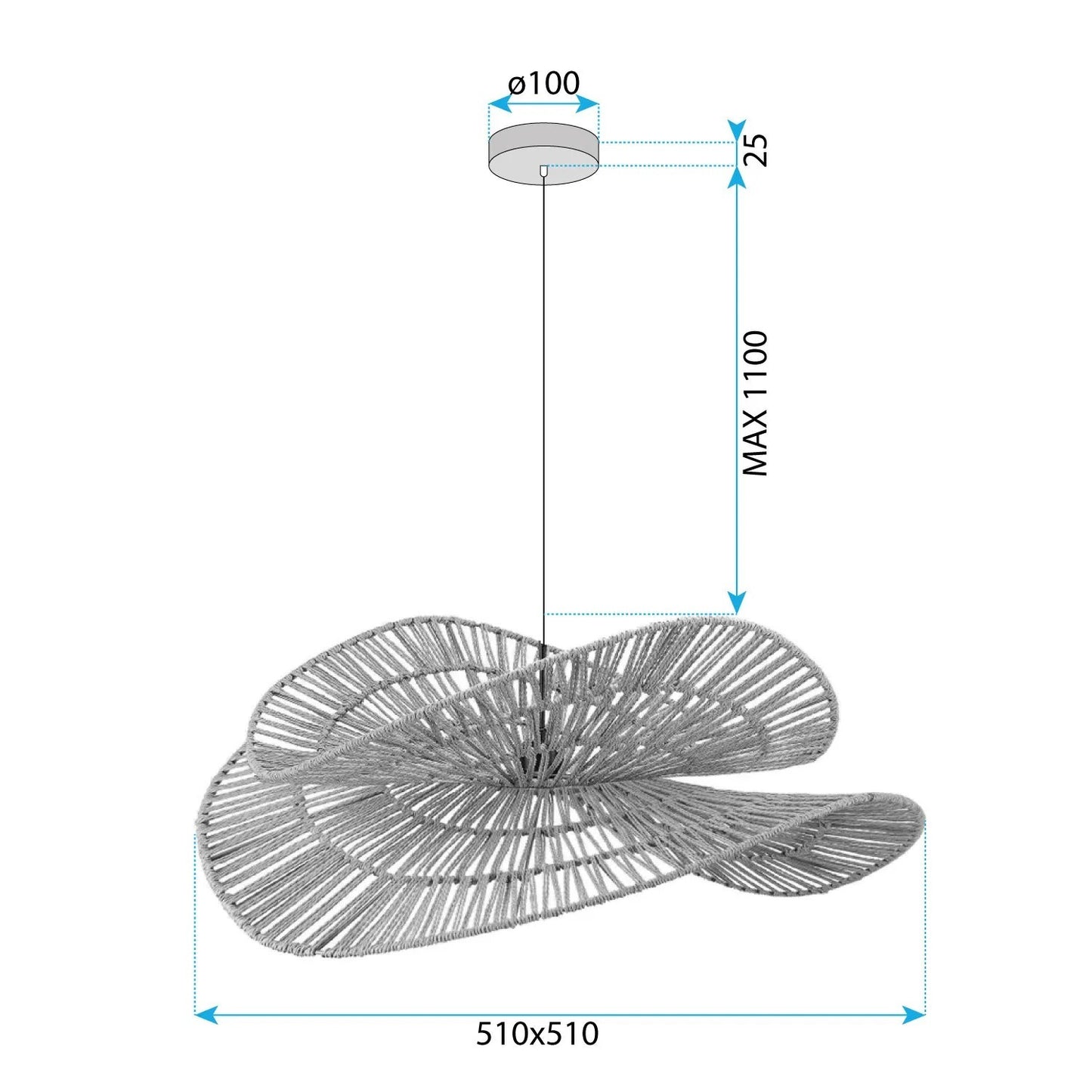 LAMPĂ BOHO APP1737-1CP 50CM  11