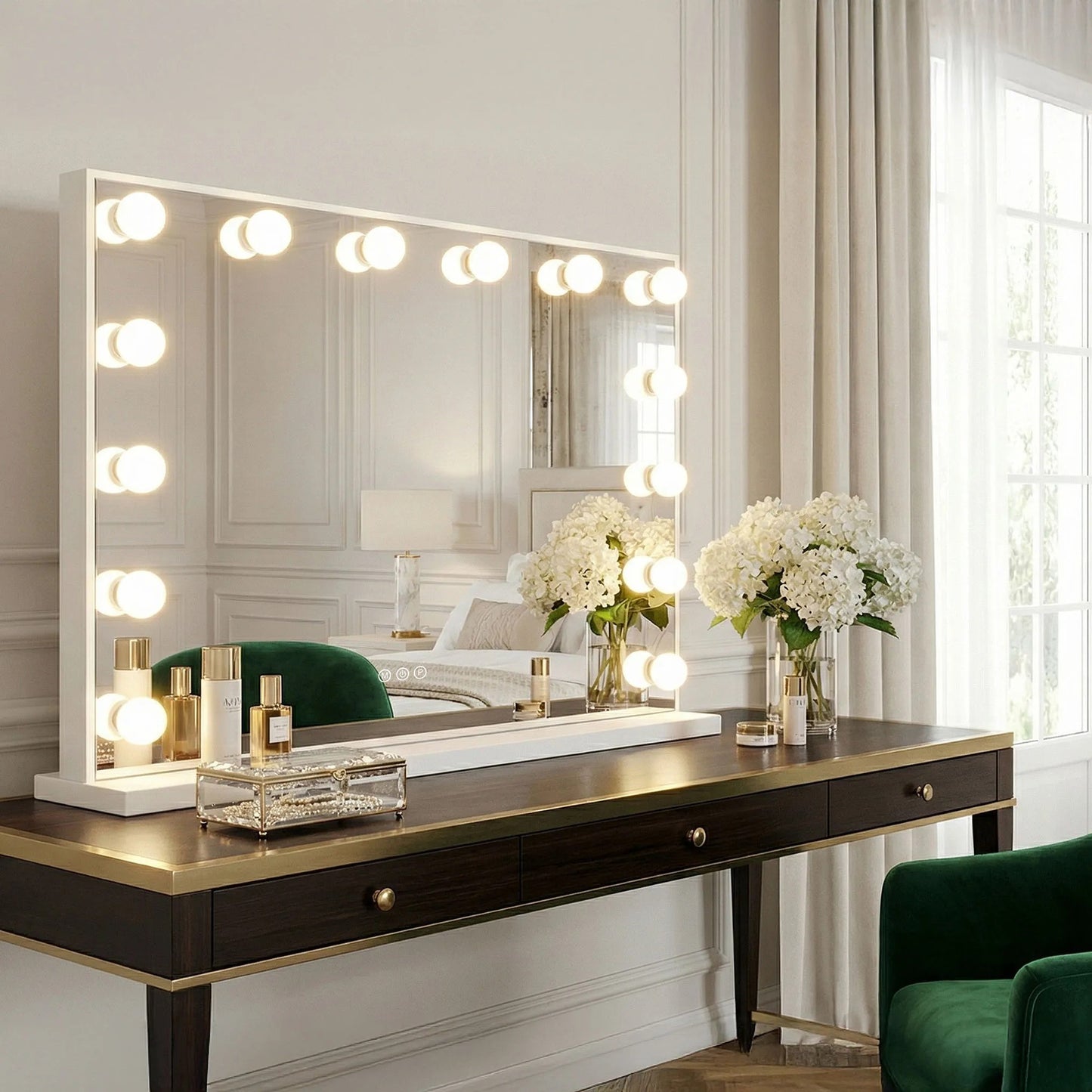 Oglindă LED HOLLYWOOD White 80x60  11