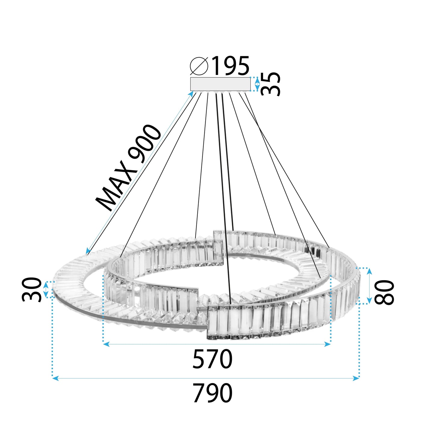 Lampa LED APP1524-CP60/80 GOLD  11