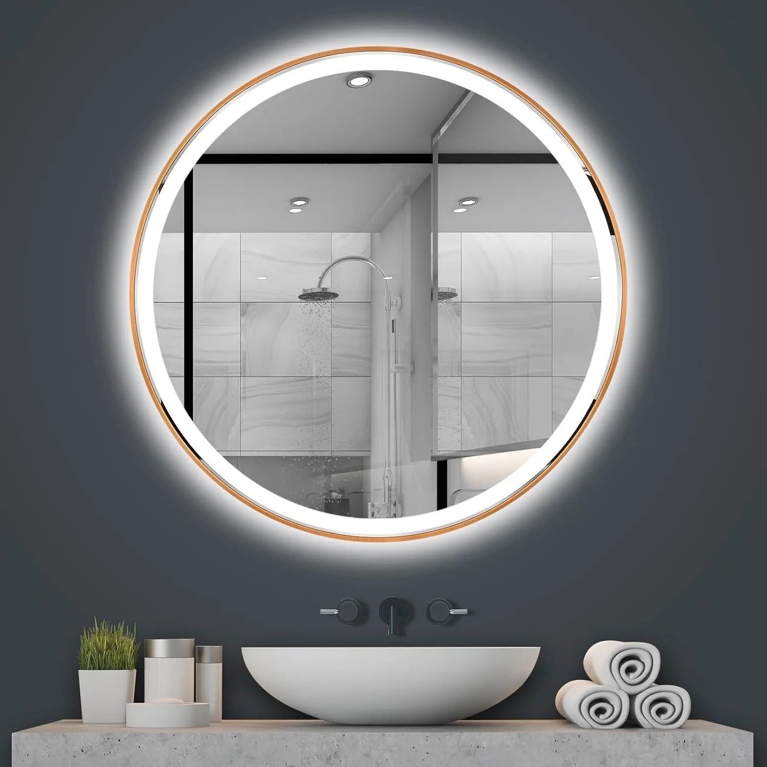 Oglindă LED 90cm MMJ BRUSH COPPER  11