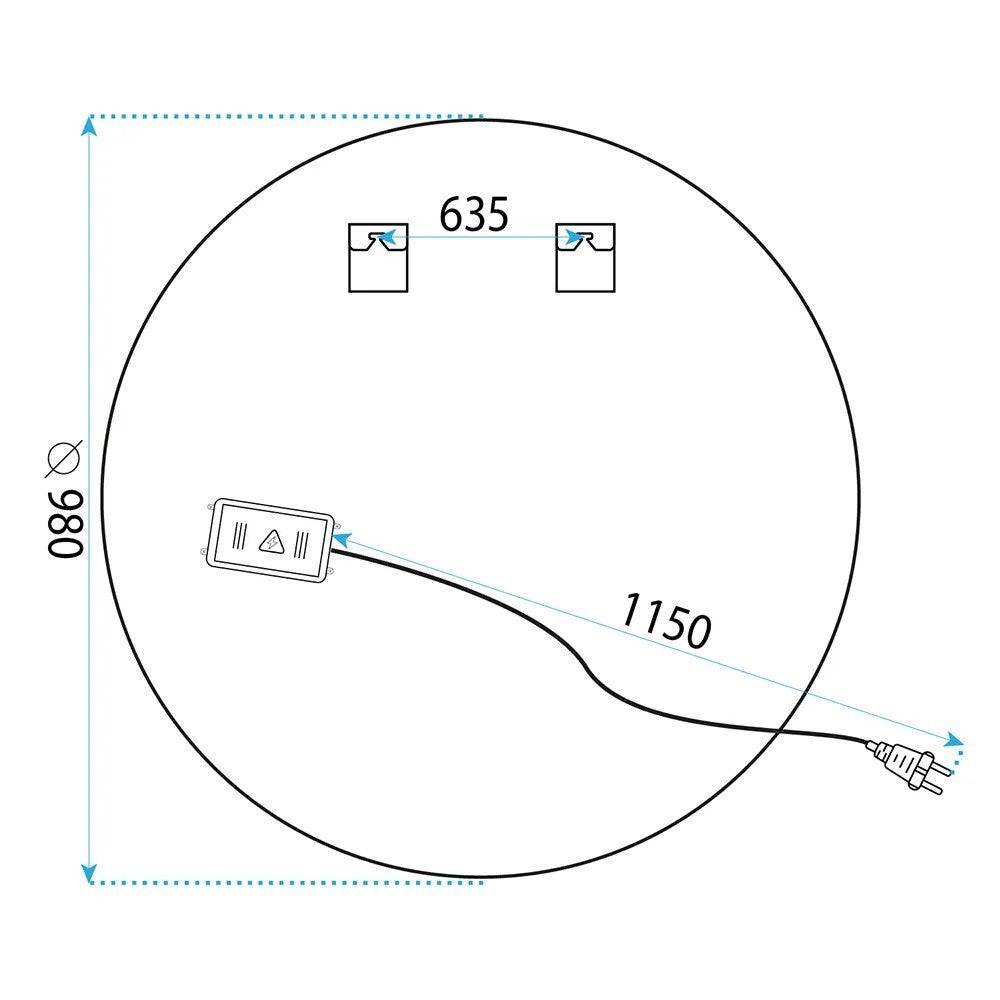 Oglindă LED 100cm BAS  11