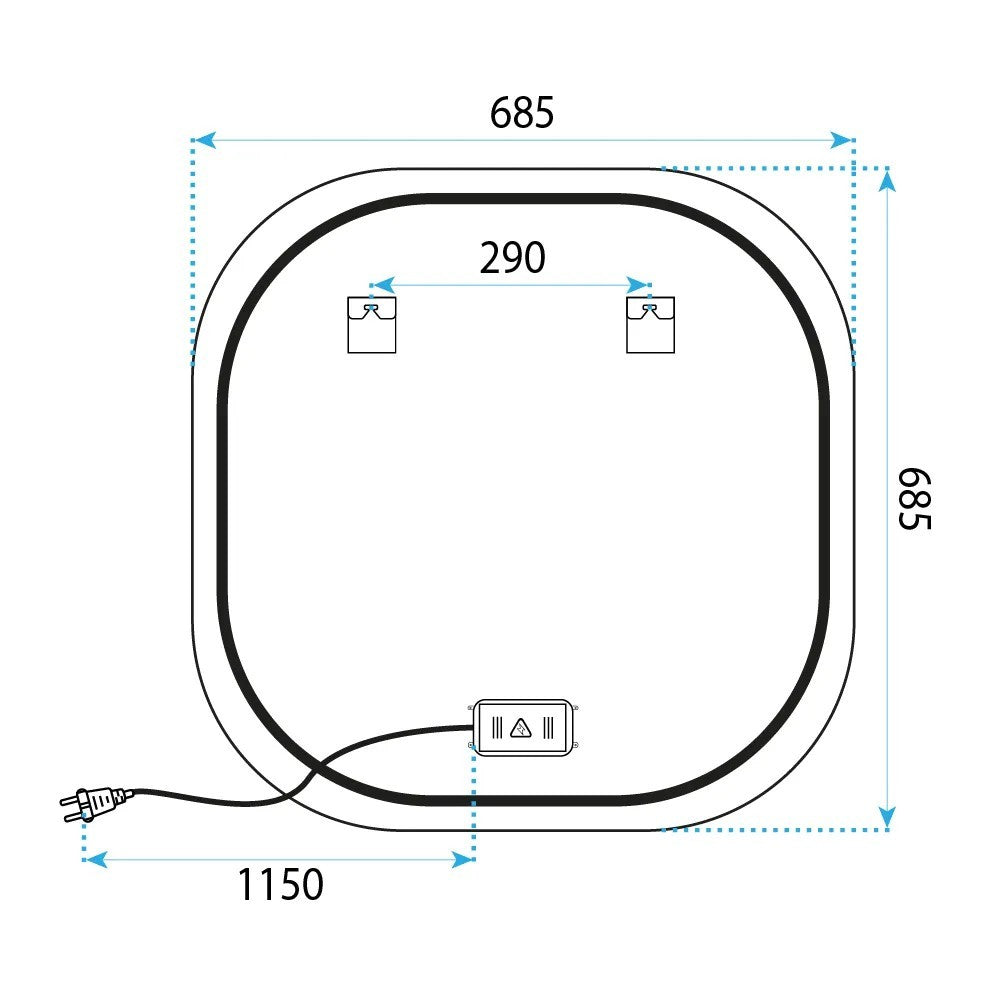 Oglindă LED 70x70cm TOP  11