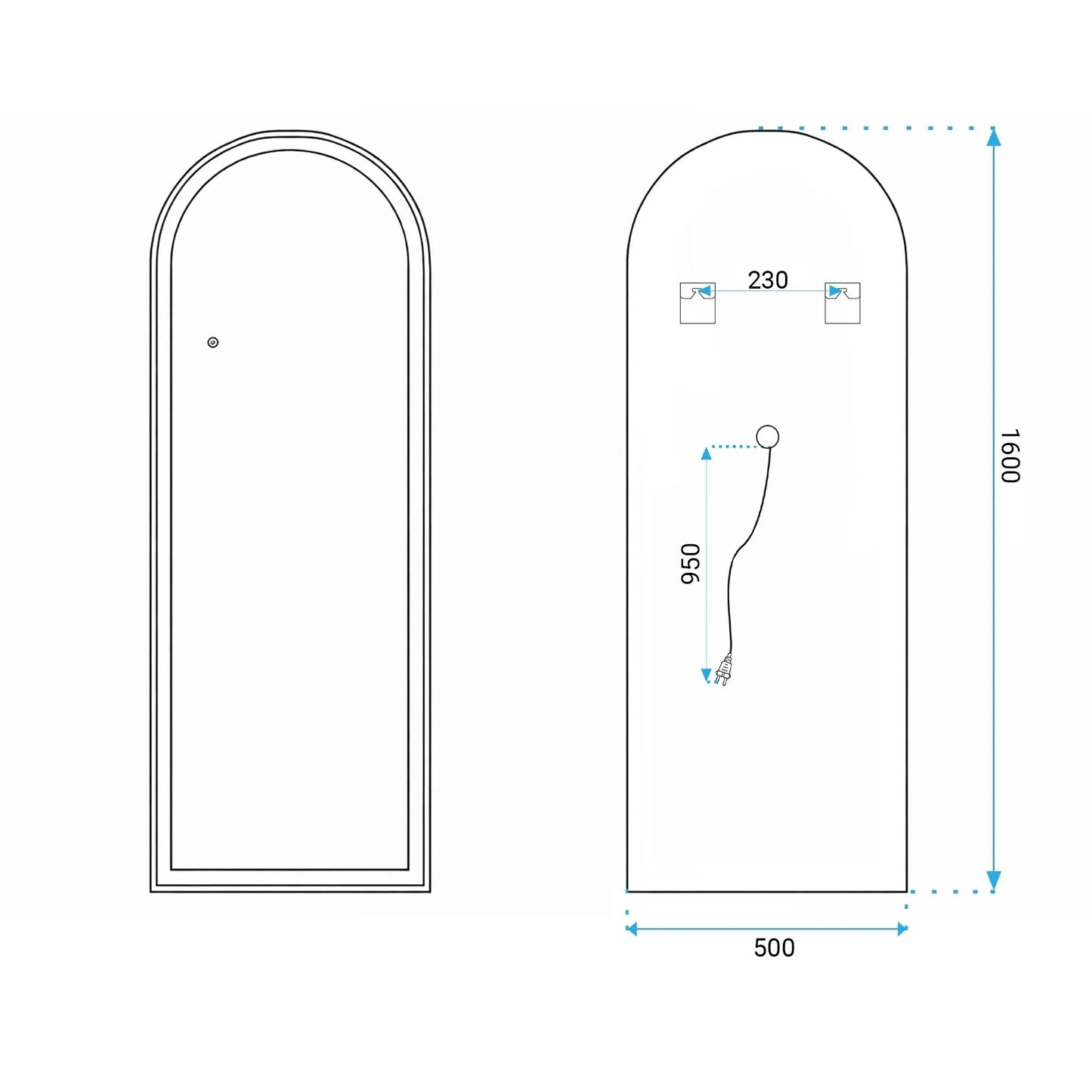 Oglindă LED Orbit 50x160cm White 11