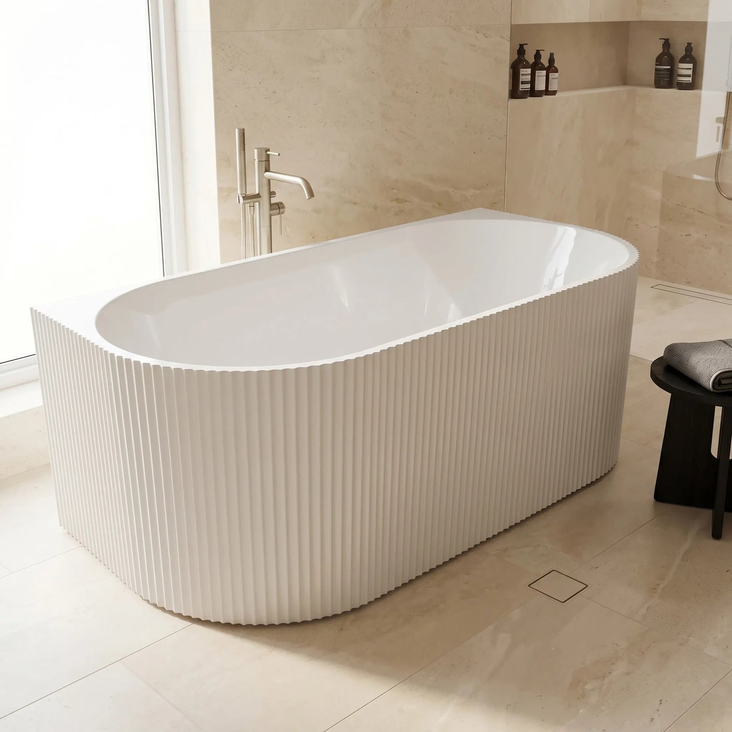 Cada Din Acril Freestanding VENETA 170cm Capac Dop Negru 11