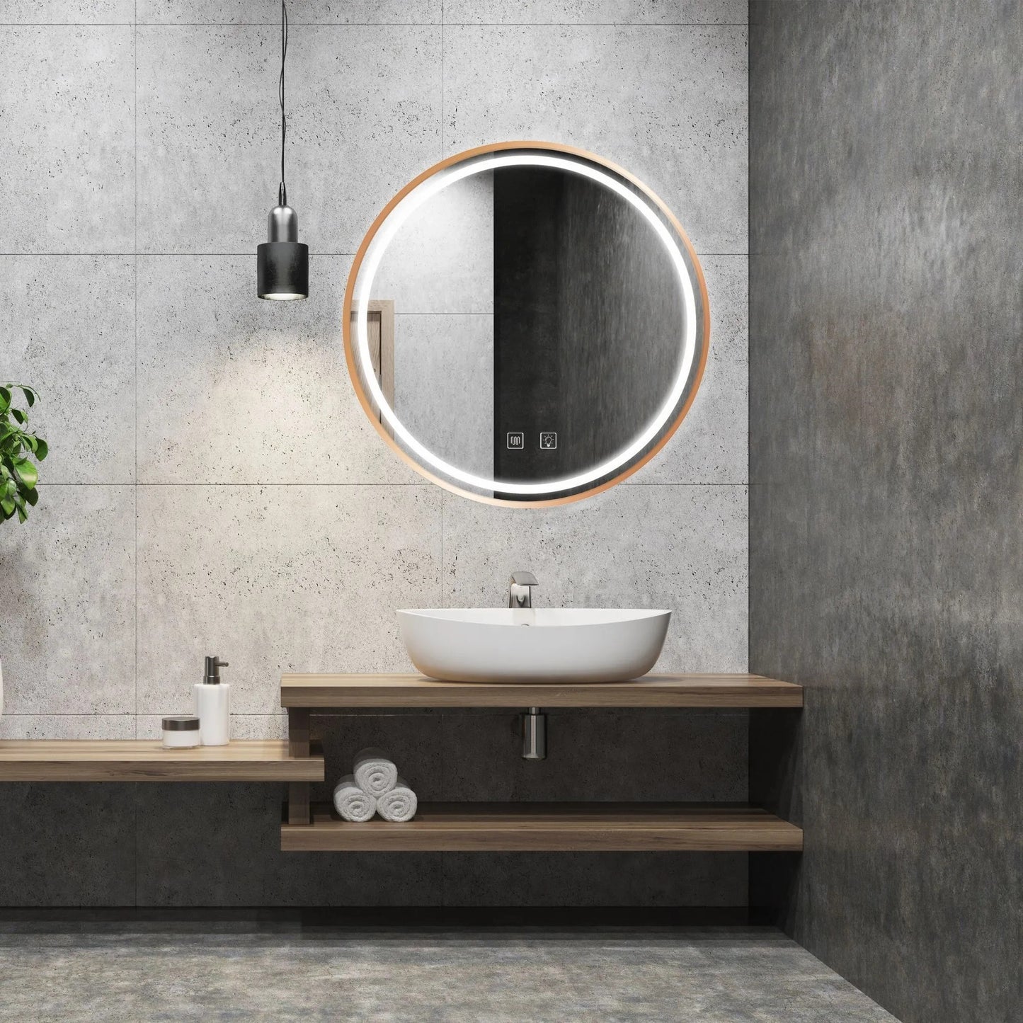 Oglindă LED 50cm MMJ BRUSH COPPER  11