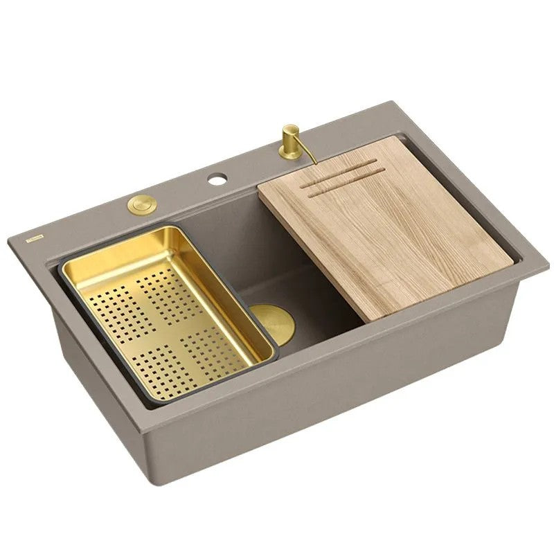 Chiuveta Din Granit MARC 110 WORKSTATION Beige Dop Auriu 11