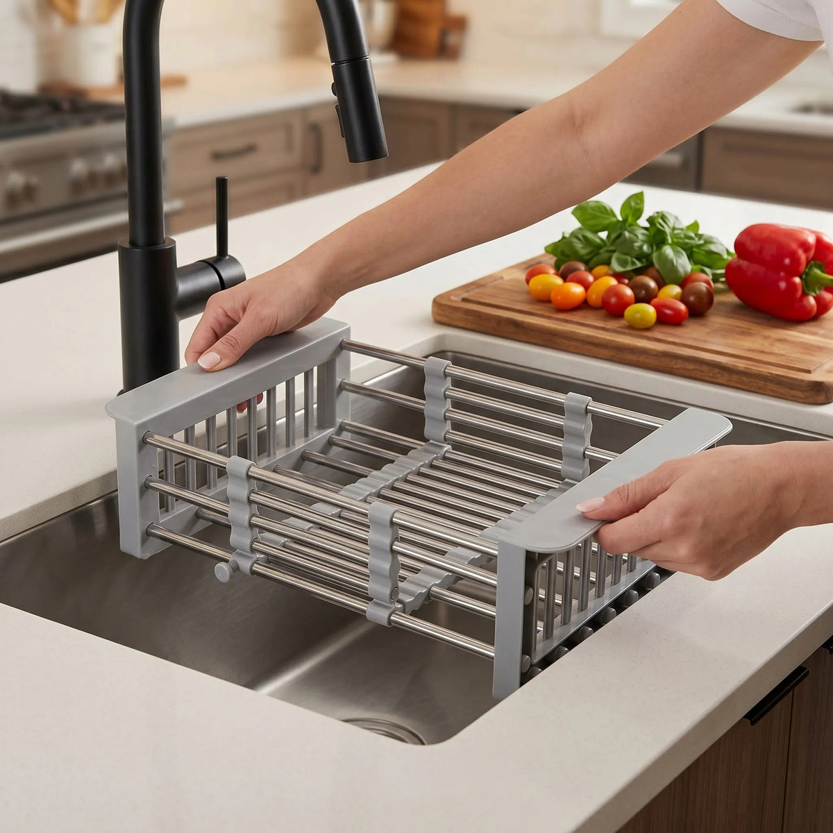 Suport Telescopic Pentru Scurgerea Vaselor Pe Chiuvetă REA P14487A Grey 11