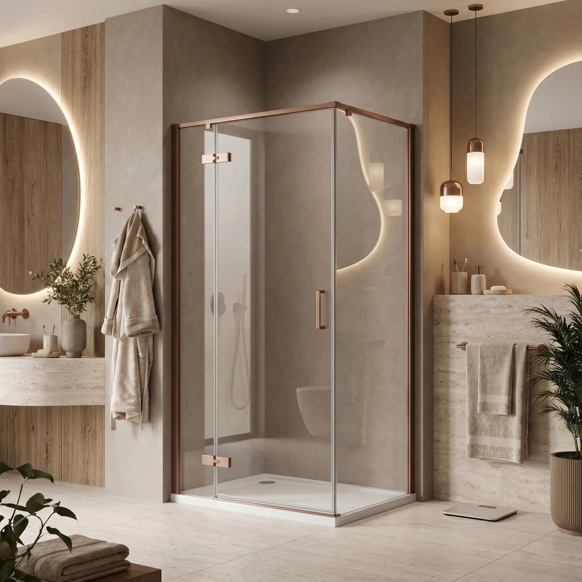 Cabina De Dus Rea Bruno 100x80 Brush Copper 11