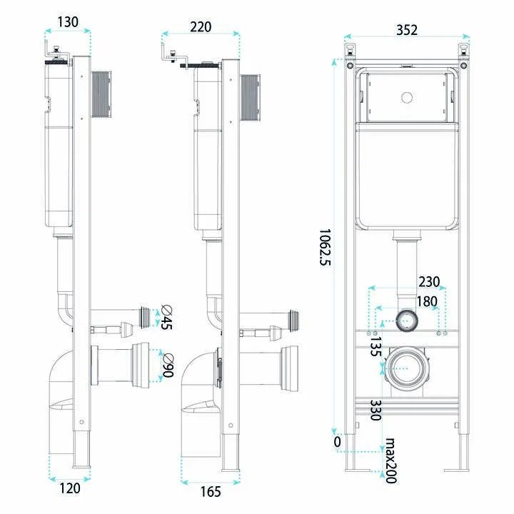 Set Cadru Îngropat Slim 024N Pentru WC Cu Buton HD Chrome 11
