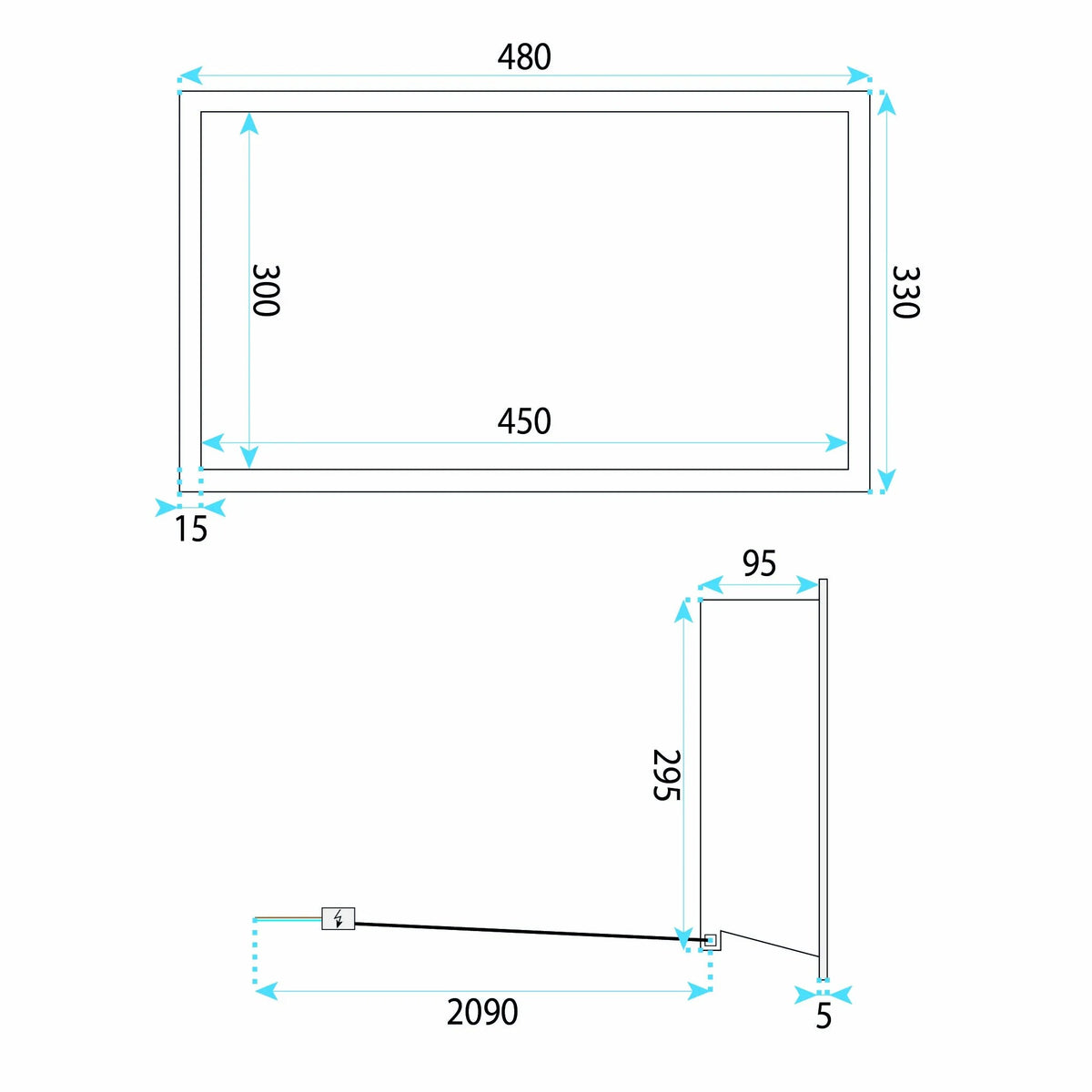 RAFT BAIE INCASTRAT PERETE LED 30x45 Brush Copper 11