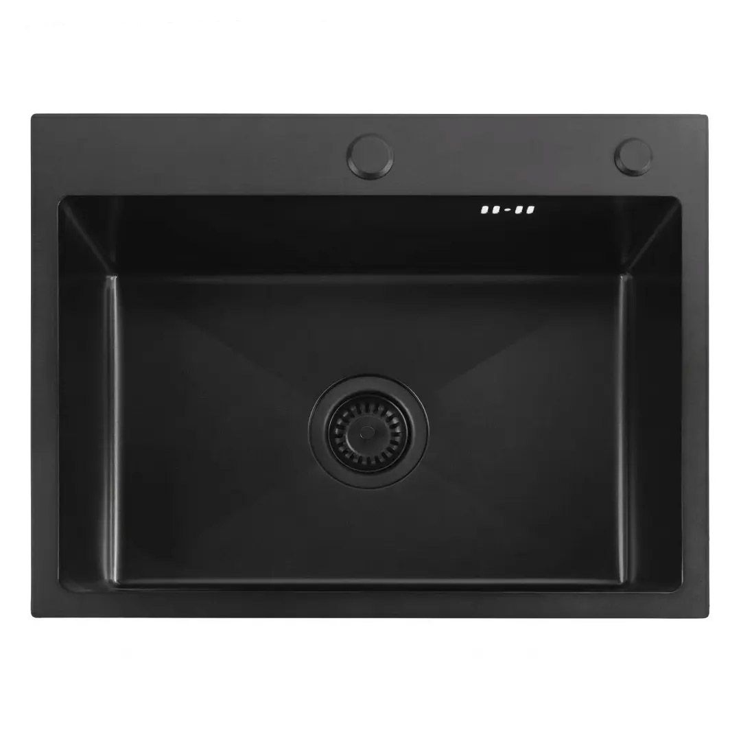 Chiuvetă Din Oțel Cu Set De Accesorii 3 Buc. REA Liam Black Accesorii Negre 8