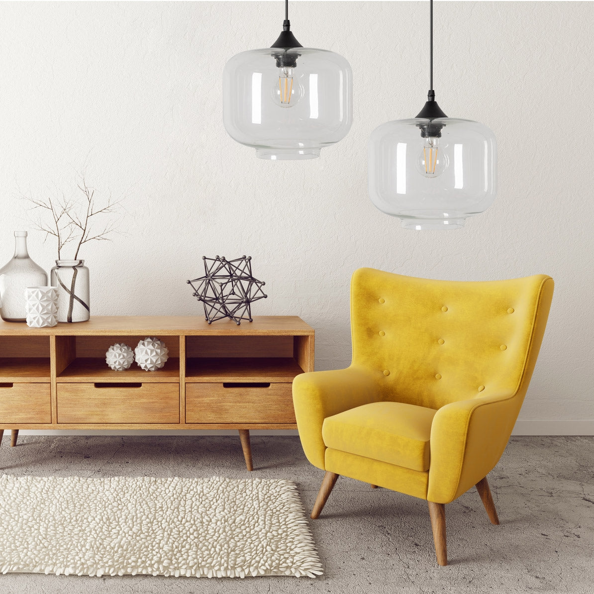 Lampa De Tavan Suspendabila Din Sticla APP312-1CP Loft  3