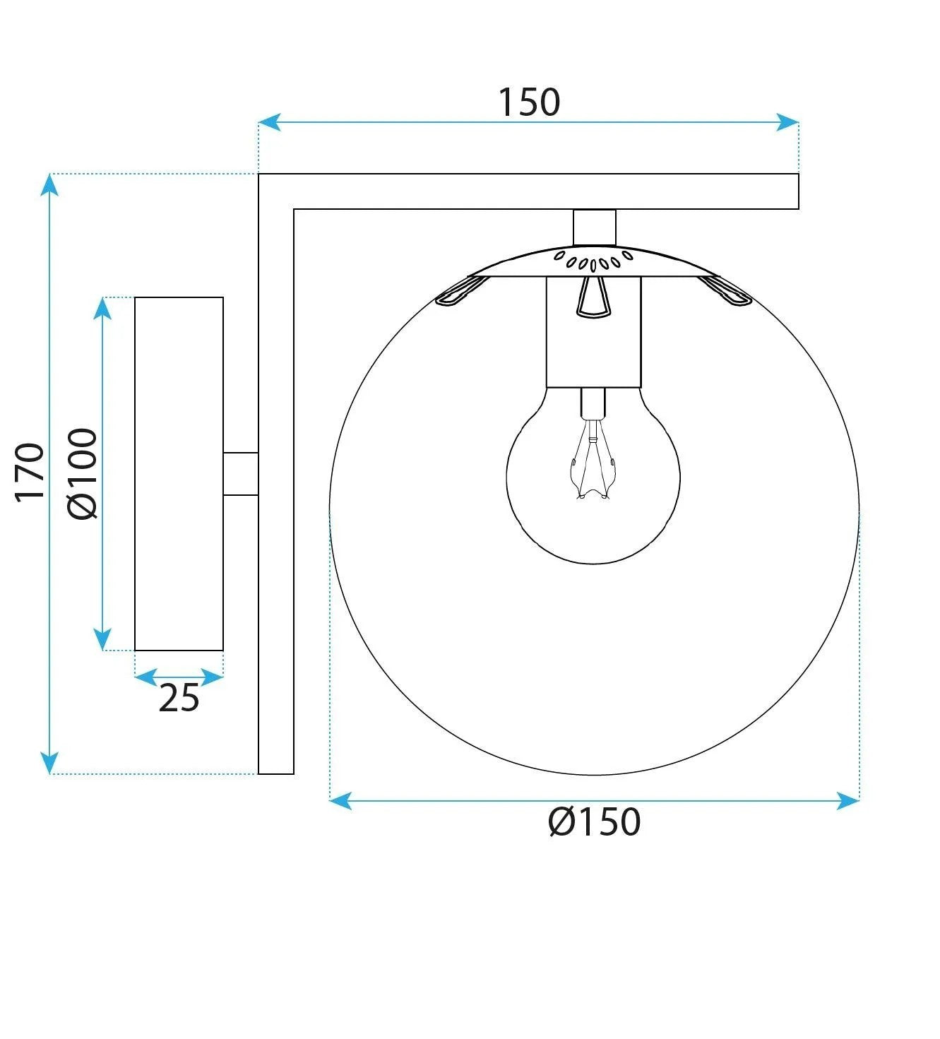 Lampa de perete G102-1W Gold  12