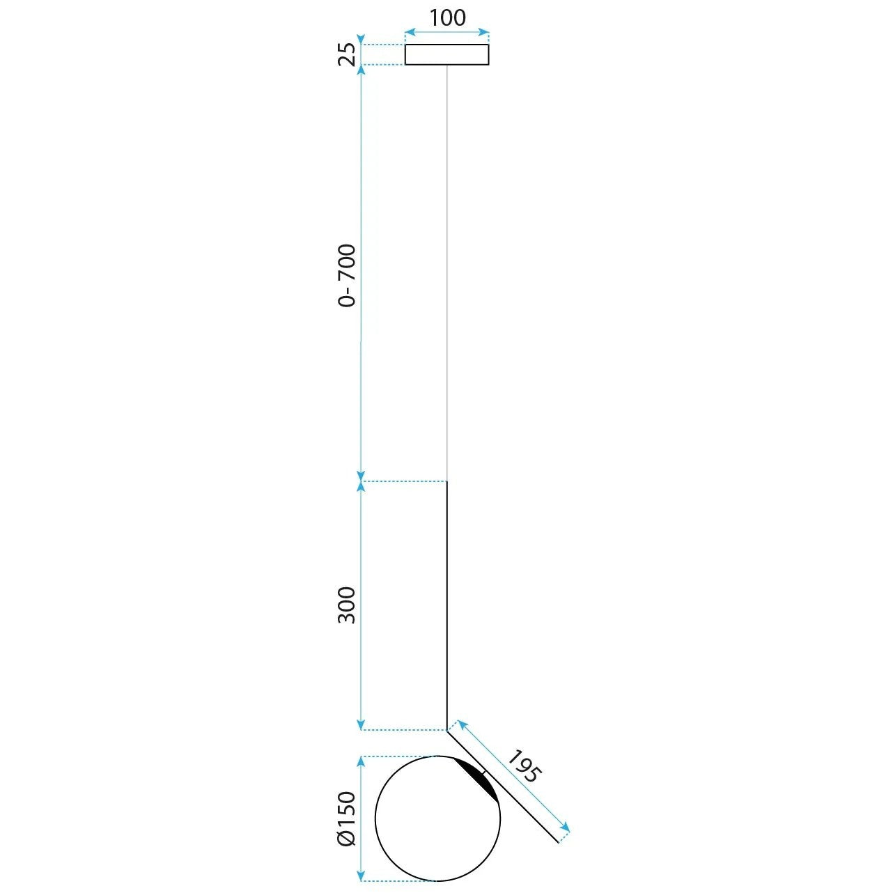 Lampă de tavan suspendata din sticlă aurie alba G107-1W BLACK WHITE  12