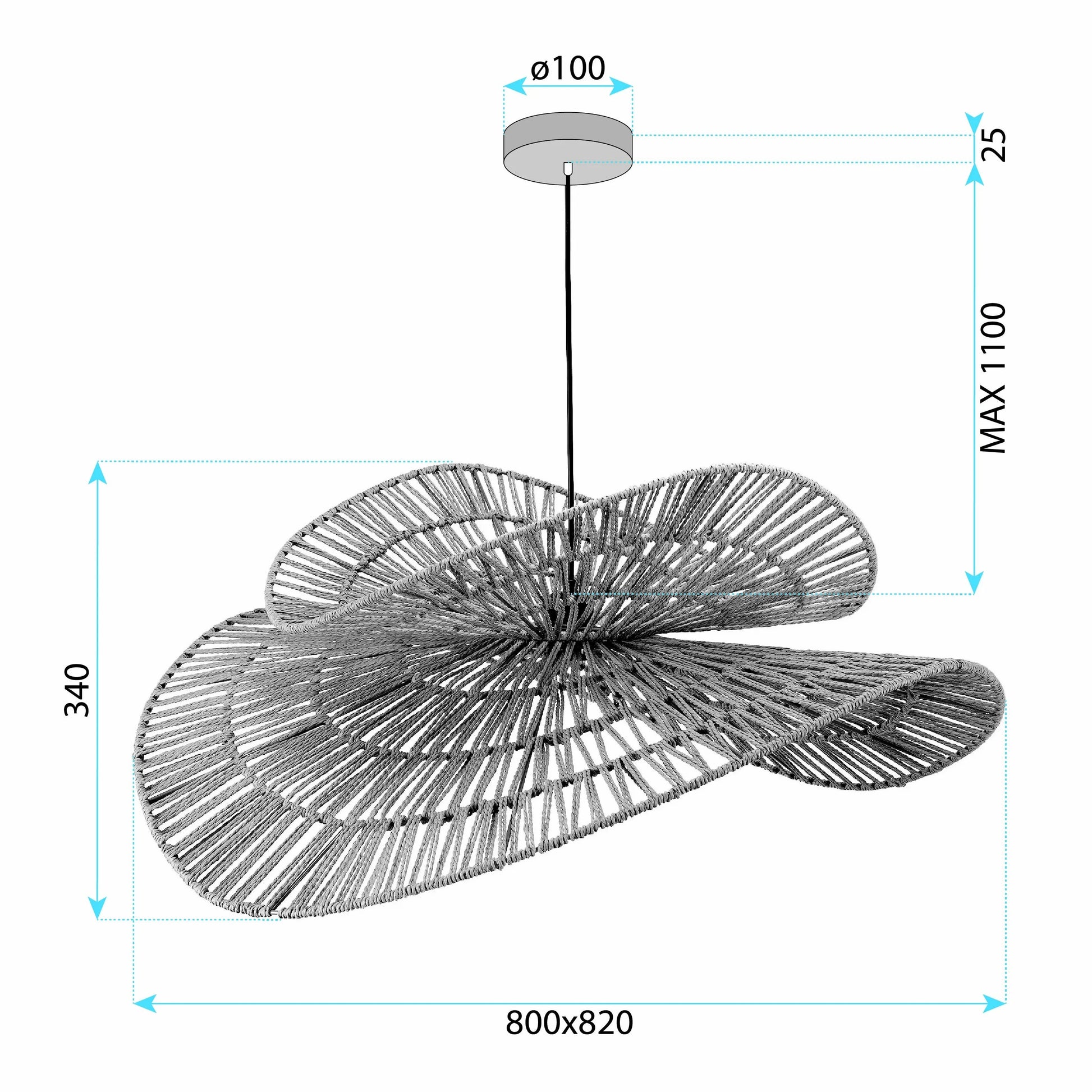 LAMPĂ BOHO APP1738-1CP 80CM  12
