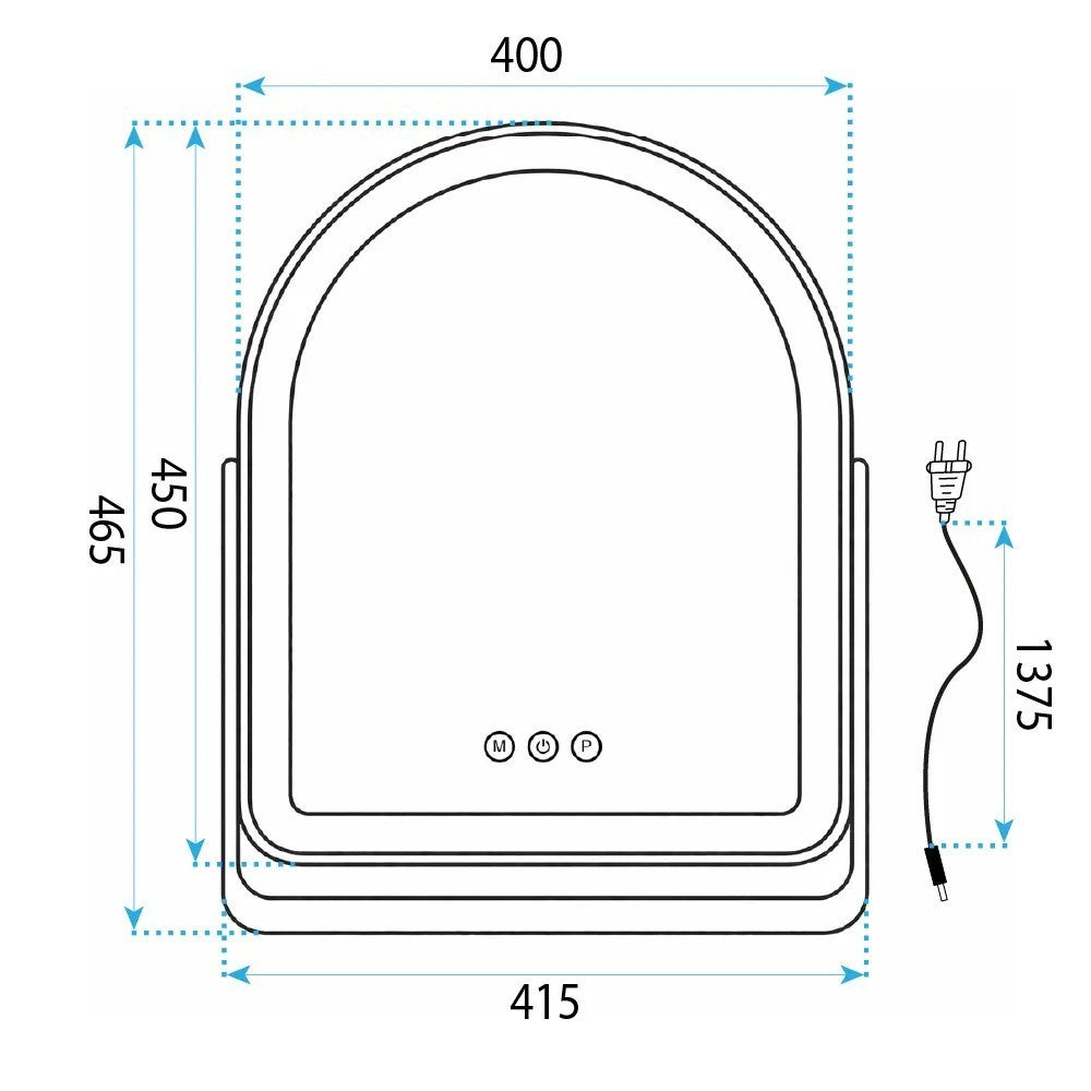 Oglindă LED GLAM White 40x45cm  12