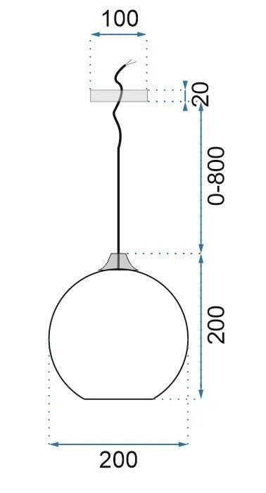 Lampa DE TAVAN SUSPENDABILA din sticla Zenit A Black  12