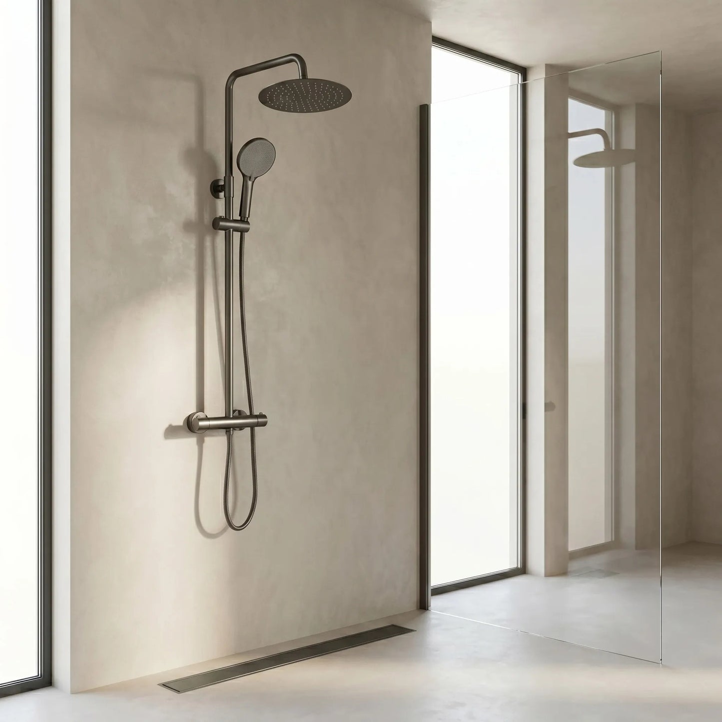 Set de duș fără pipă cu termostat Rea Lungo Titan  12