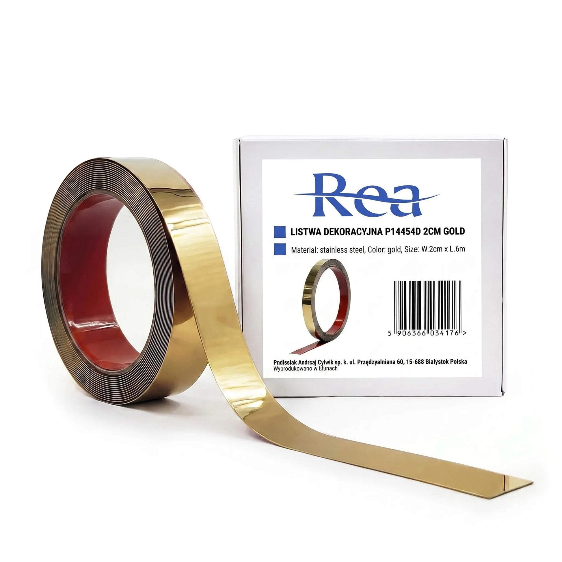 Bandă Decorativă Autoadezivă Rea P14454D 2cm Gold 12