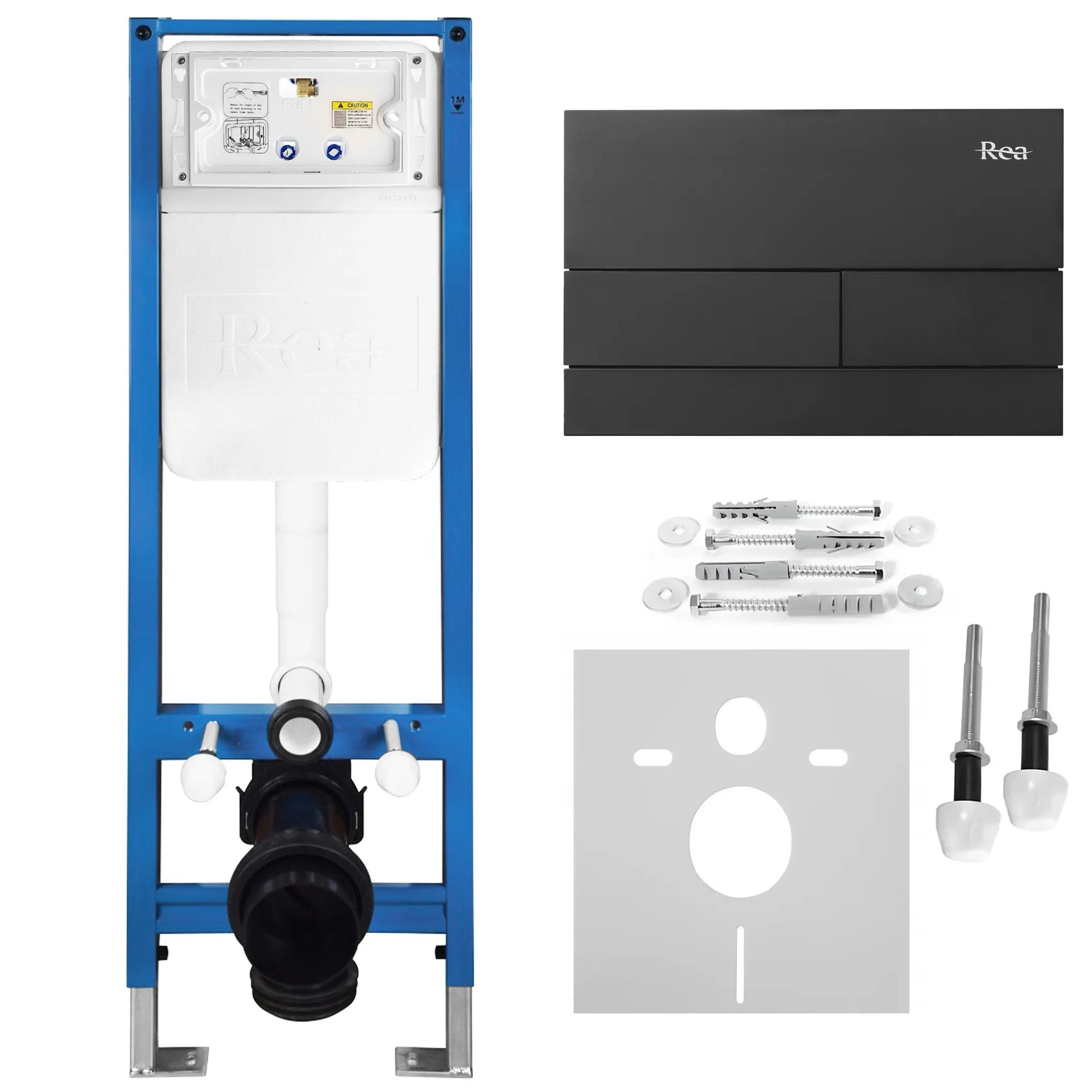 Set Cadru Îngropat Slim 024N Pentru WC Cu Buton T Black Matt 12