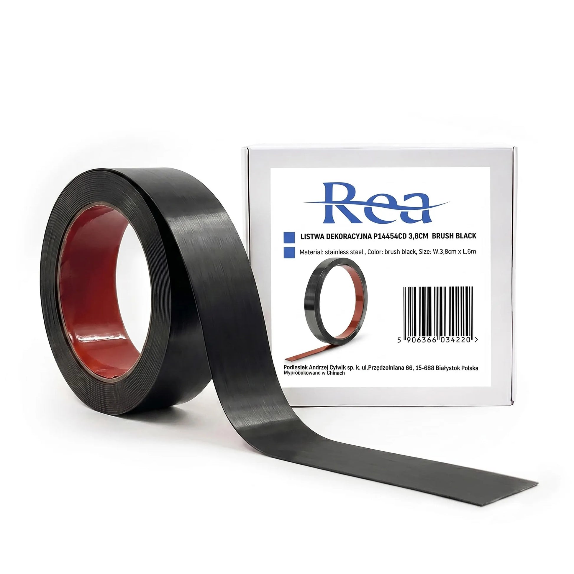 Bandă Decorativă Autoadezivă Rea P14454CD 3,8cm Brush Black 12