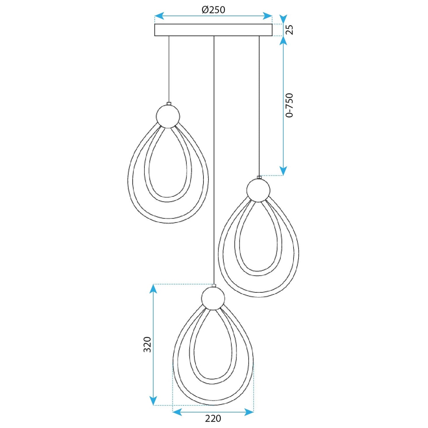 Lampa Led G022-3cpr Black  9