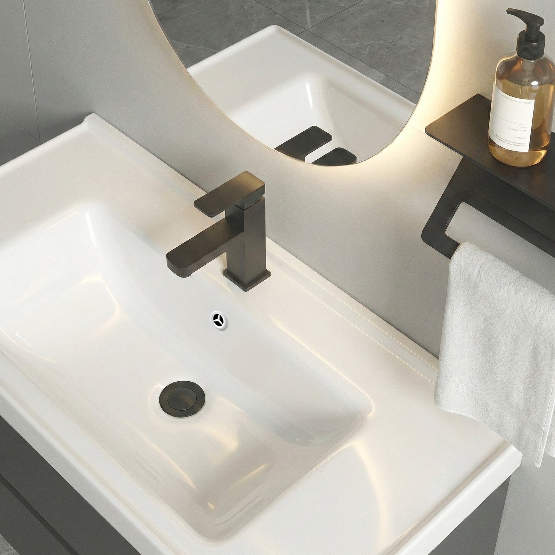 Set mobilier de baie cu lavoar Toledo 60cm Grey  4