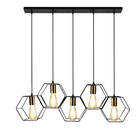 Lampă suspendată APP1133-5CP Black Gold  1