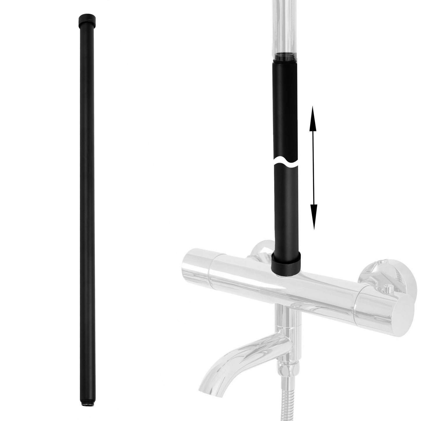 Prelungire coloana duș BLACK 60cm  1
