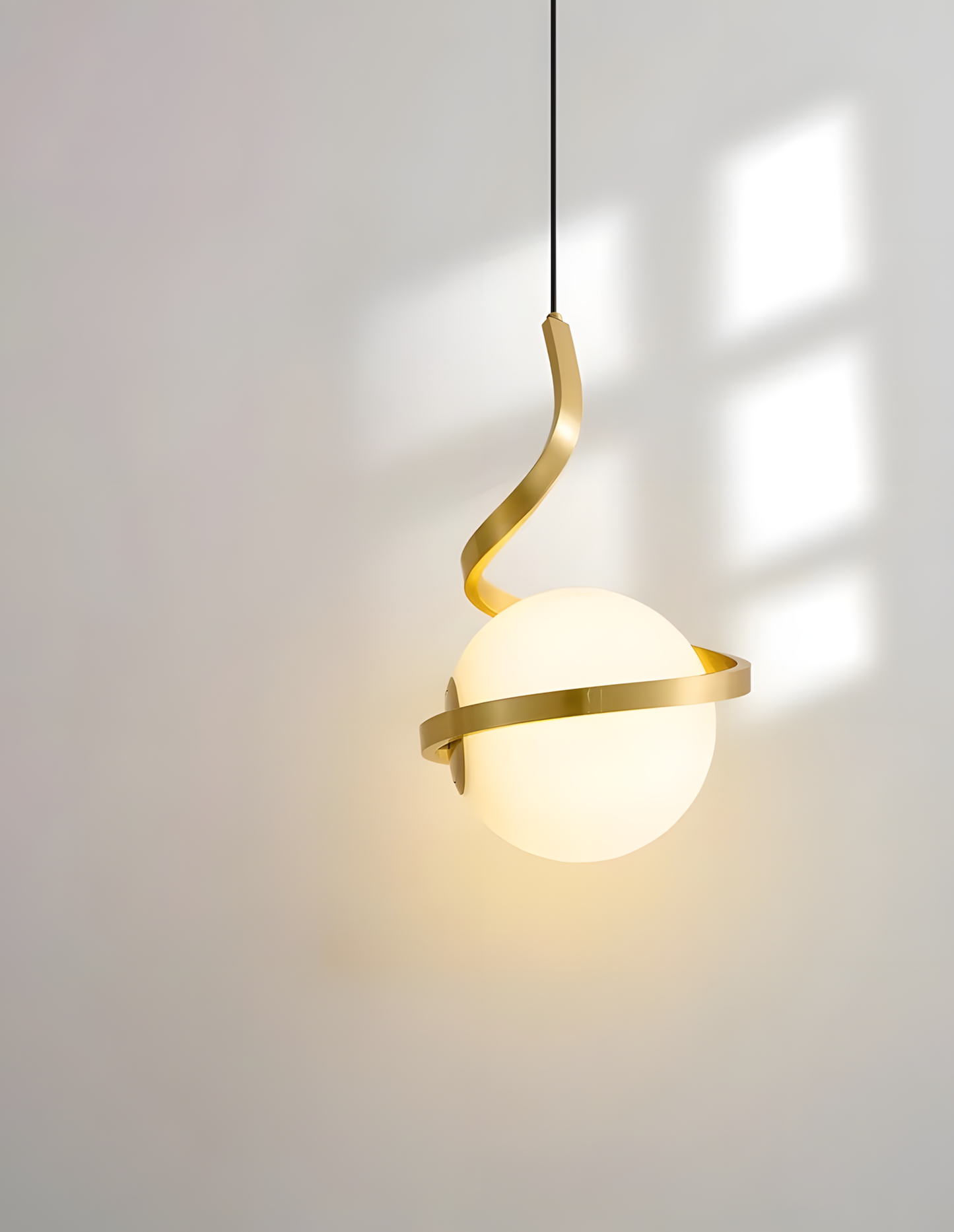 Sferă De Sticlă Spirală Lampă Suspendată APP1733-1CP Aur  2