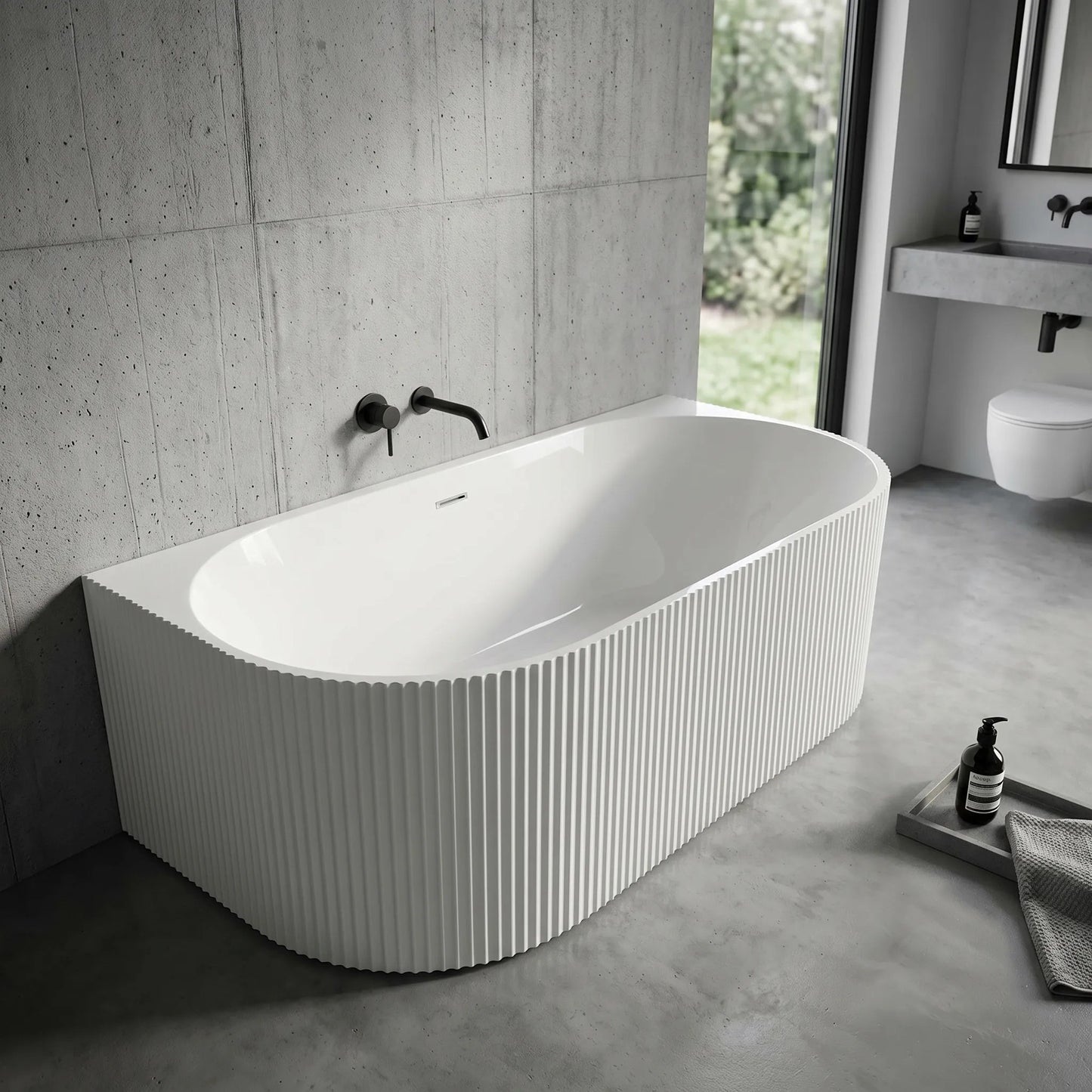 Cada Din Acril Freestanding VENETA 170cm Capac Dop Negru 14