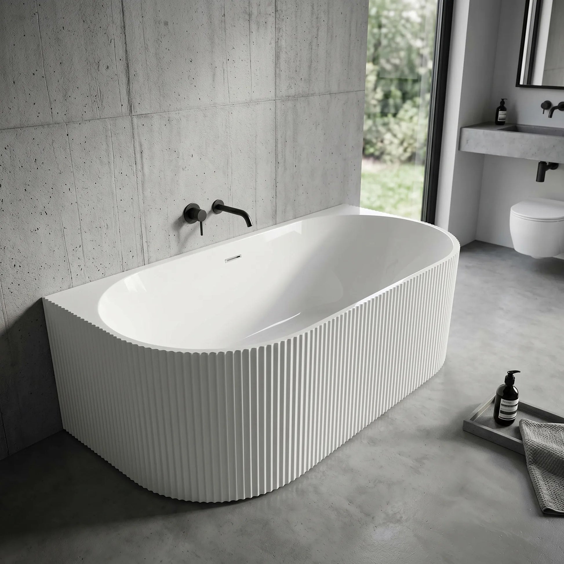Cada Din Acril Freestanding VENETA 170cm Capac Dop Negru 14