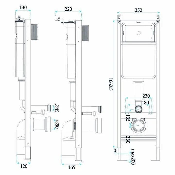 Set Cadru Îngropat Slim 024N Pentru WC Cu Buton HD Titan 14