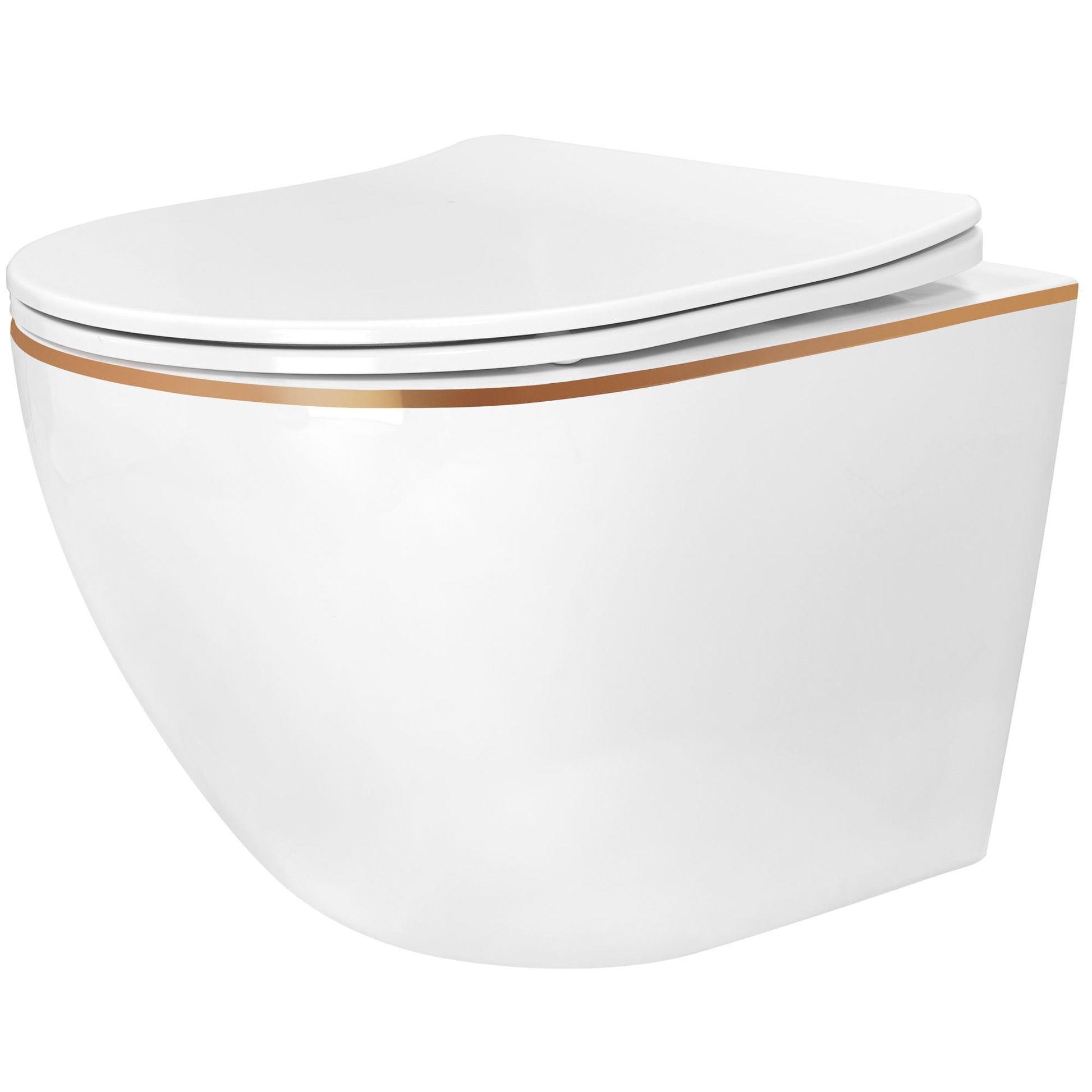Set vas WC CARLO Mini Flat + bidet CARLO Mini White Gold Edge 2