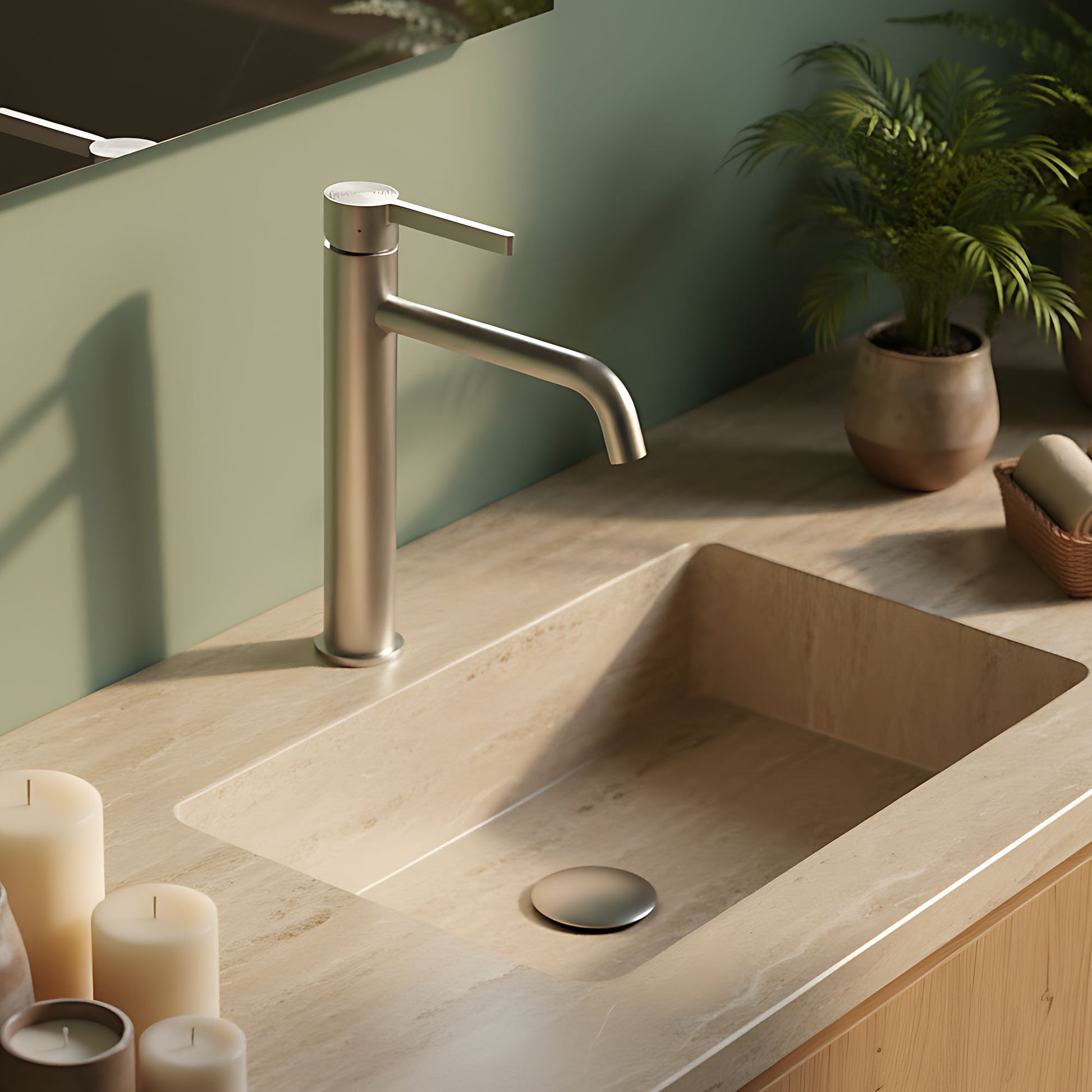 Baterie Pentru Baie Rea Foster Brush Nickel High  13