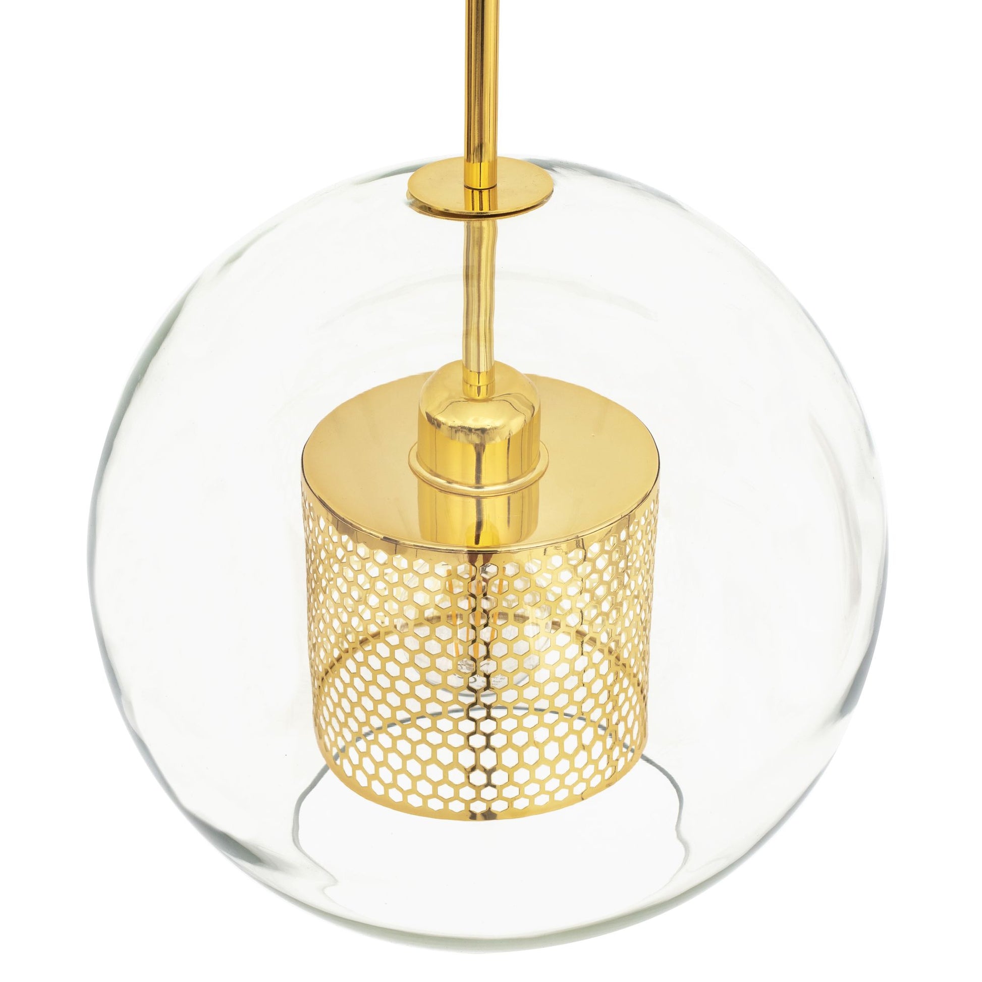 Lampă suspendată din sticlă galbena aurie APP556-1CP 30cm  7
