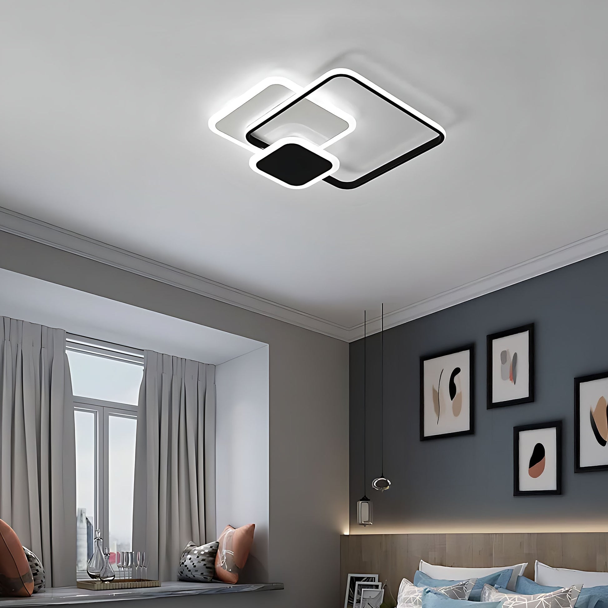 Lampă De Tavan Lhj079-c Black/white Led  8