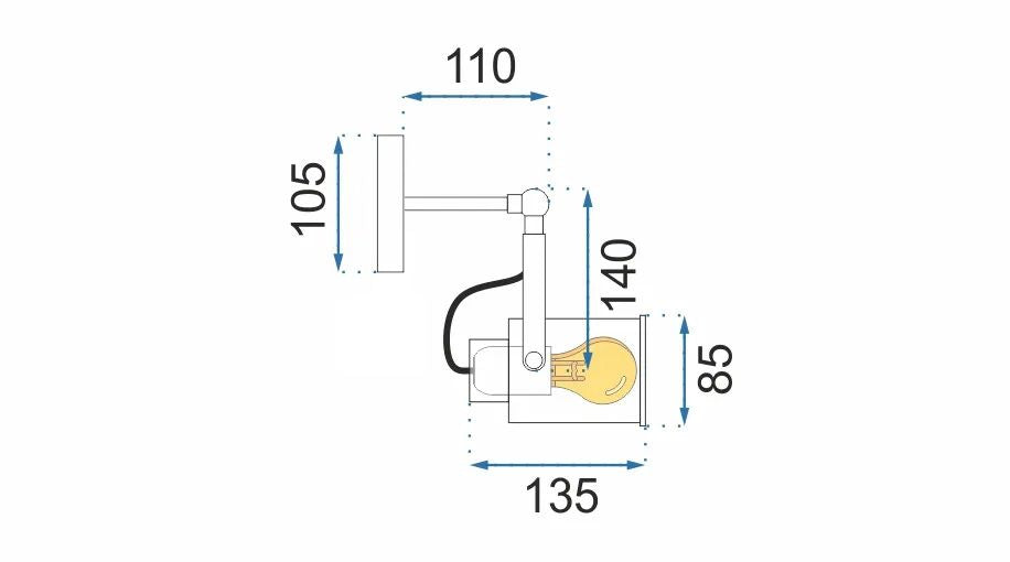 Reflector lampa mobila spot DE TAVAN negru E27 APP486-1C 7