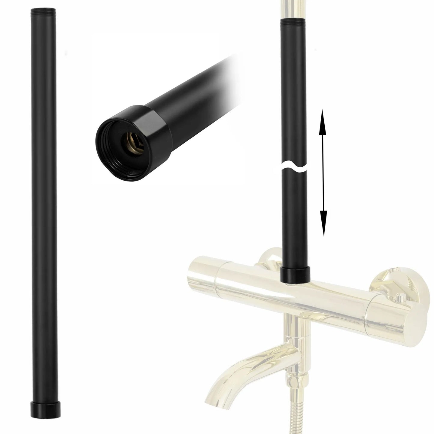 Prelungire coloana duș BLACK 50cm 1