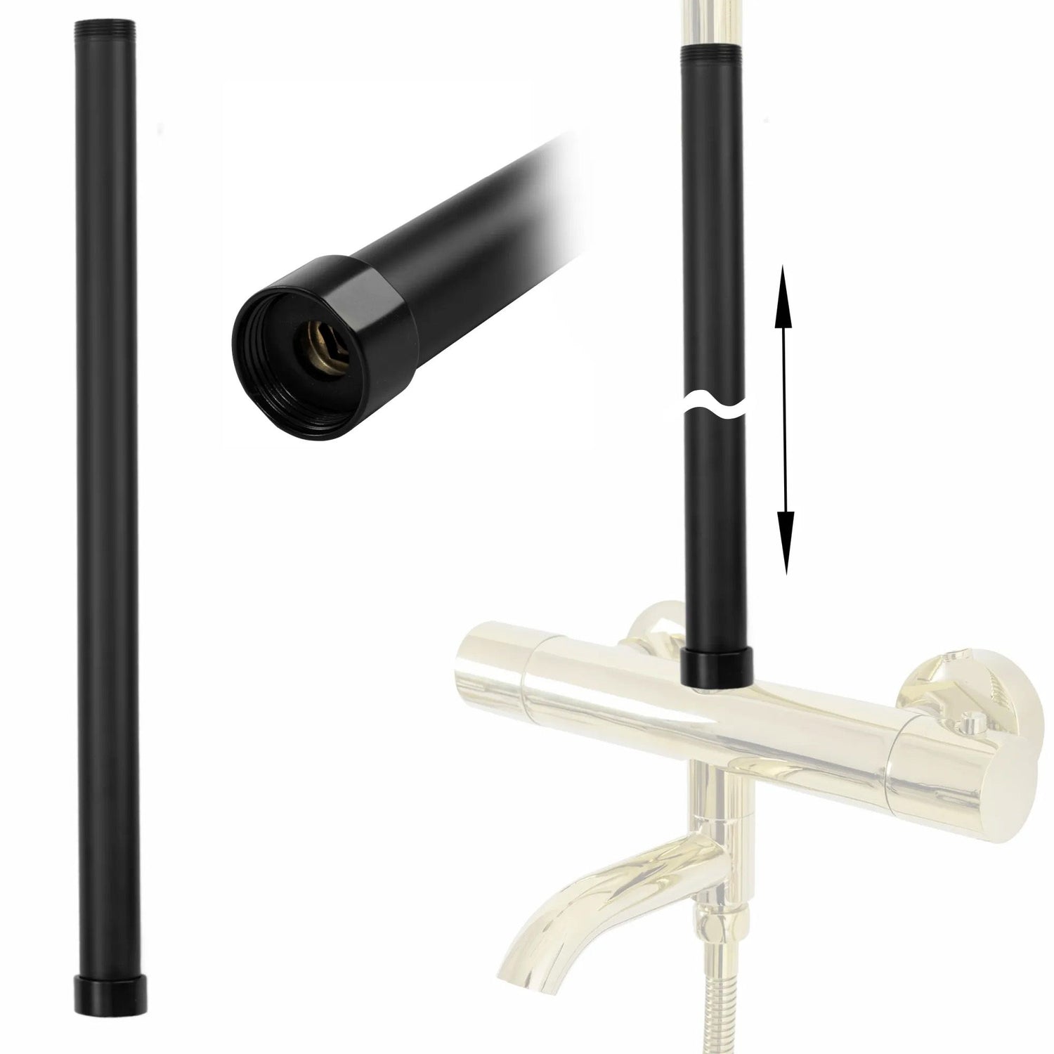 Prelungire coloana duș BLACK 50cm 1